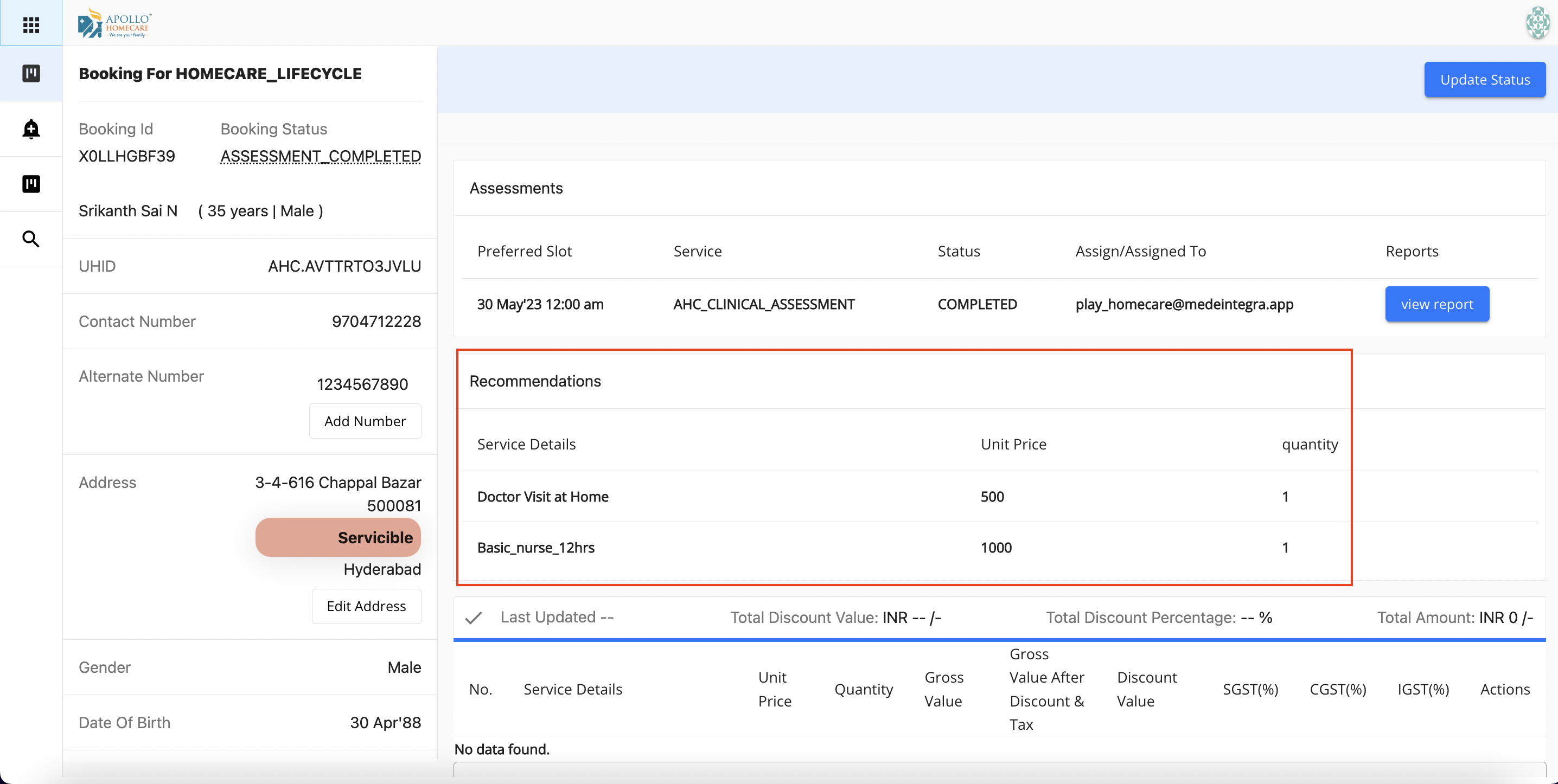 Booking Recommendations
