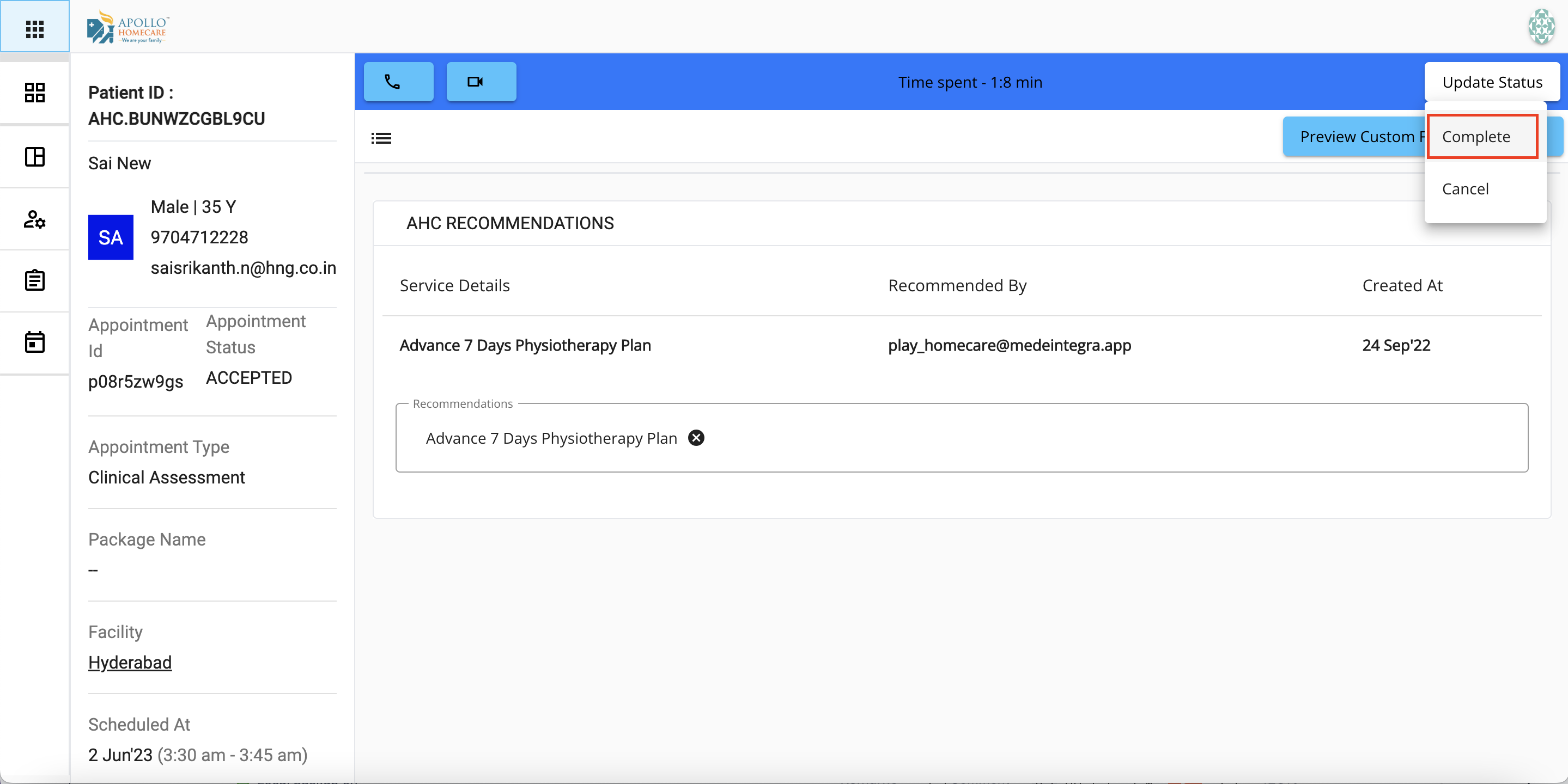 Assessment Completed