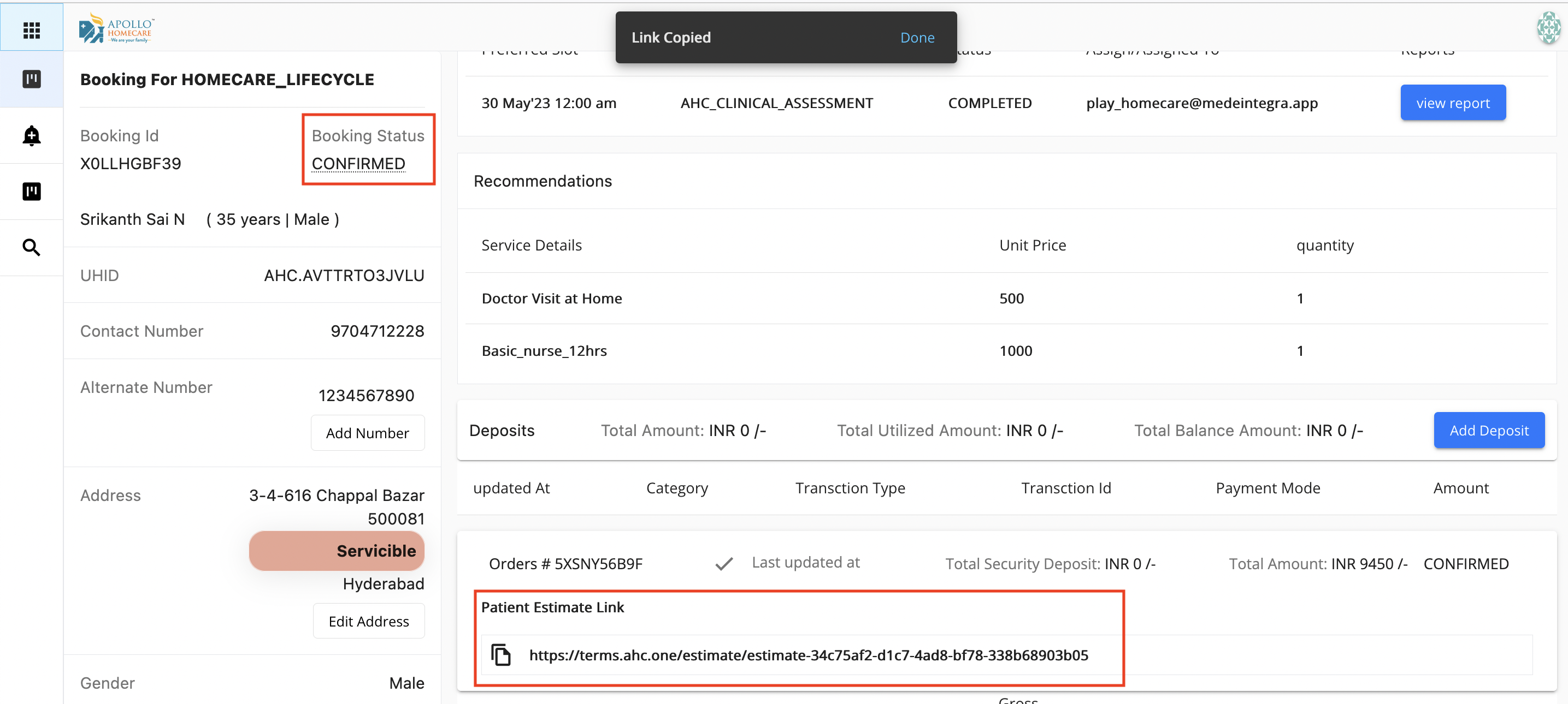 Order Estimation Link
