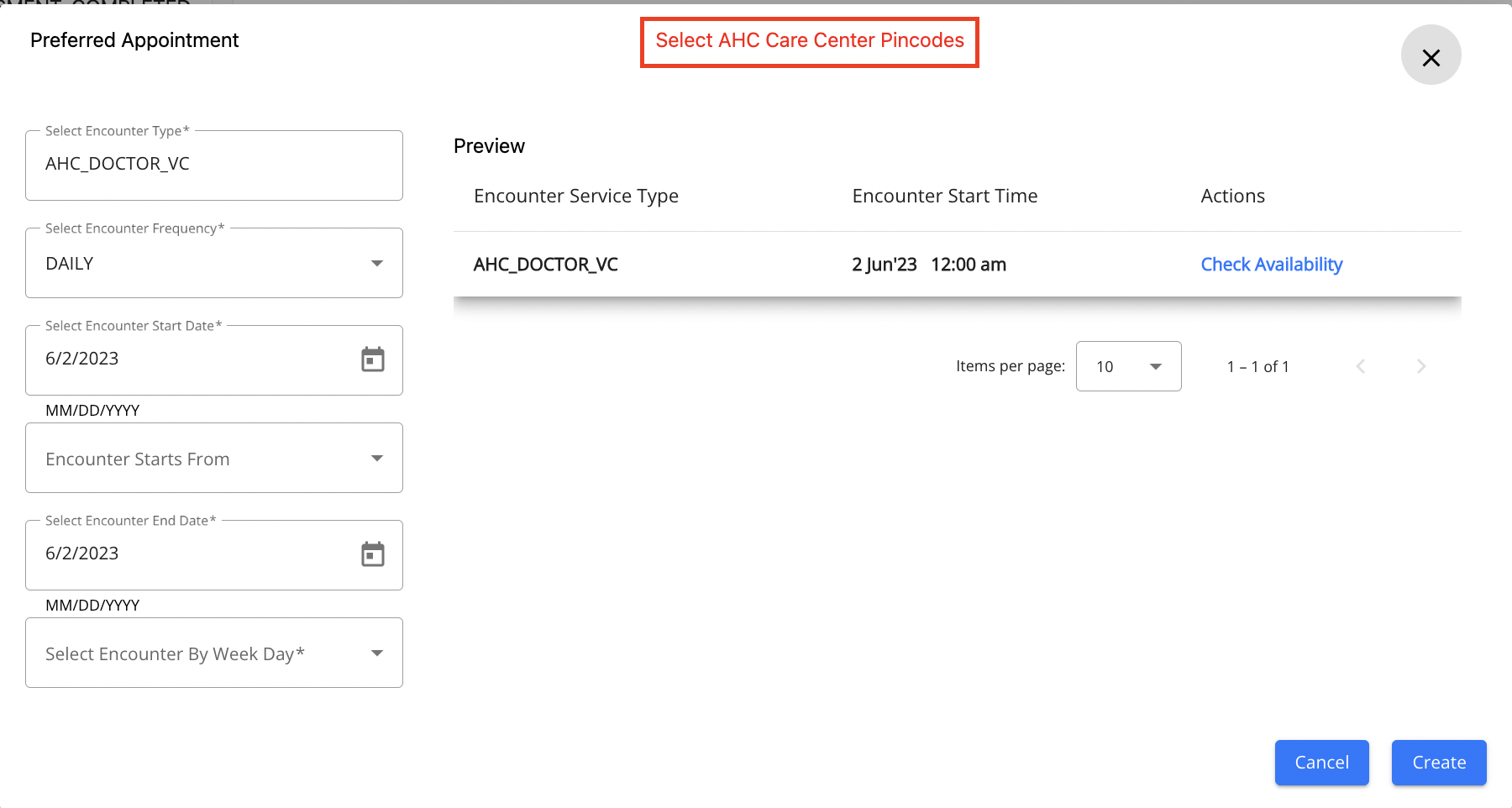 Pincode Apart from Care Center