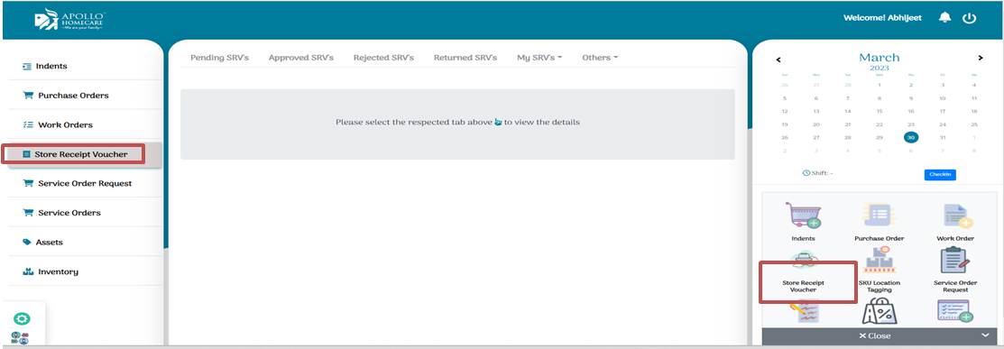 Search Item In Indent: